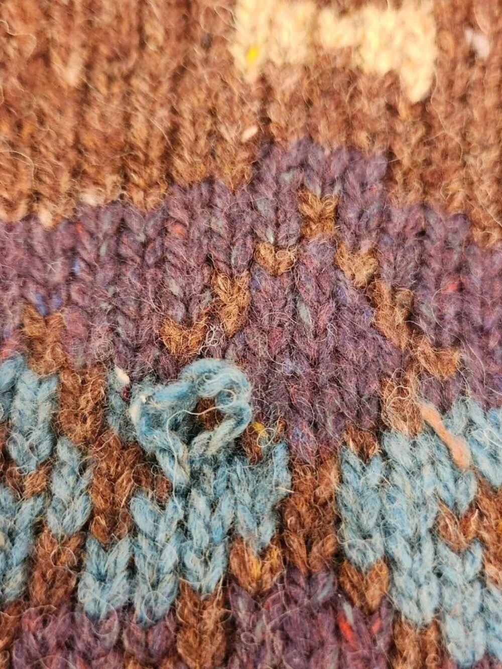 Vintage Aztec Hand Knit Silk Wool Sweater Lauren Ralph Lauren Country Western - Picture 8 of 8